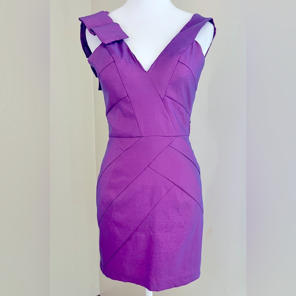 Purple fitted party dress